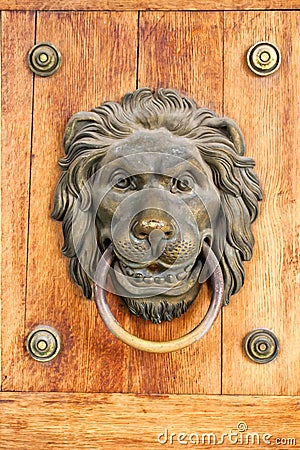 Lion door nob Stock Photo