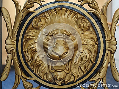 Lion Emblem on Railing at San Francisco City Hall Stock Photo