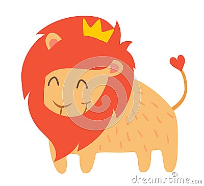 Lion. Flat cartoon vector illustration Vector Illustration