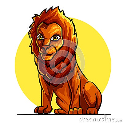 lion full body mascot character vector illustration template Vector Illustration