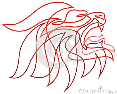 Lion furious Vector Illustration