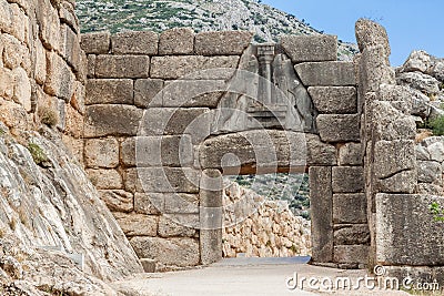 Lion Gate Mycenae Greece Stock Photo