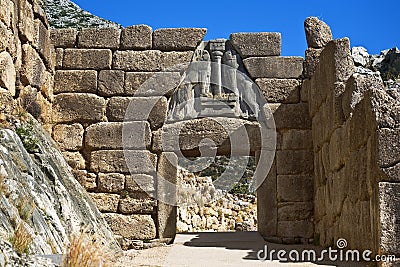 The Lion Gate, Mycenae Stock Photo