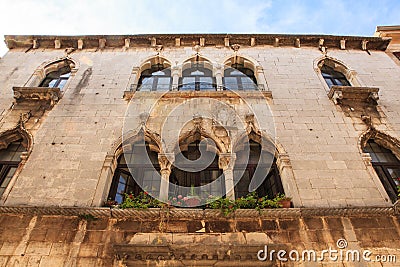 Lion ghotic house, Porec Stock Photo