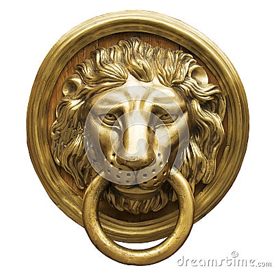 Lion Head Door Knocker Stock Photo