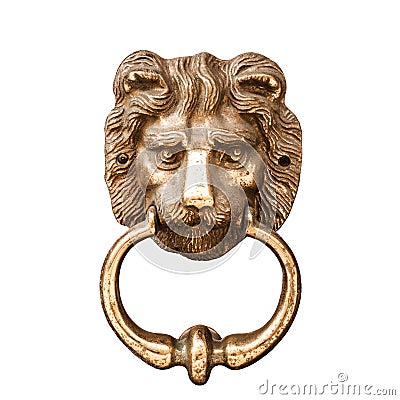 Lion Head Door Knocker Stock Photo