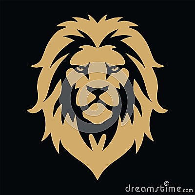 Lion Head Gold Golden Logo Vector Template Illustration Design Vector Illustration