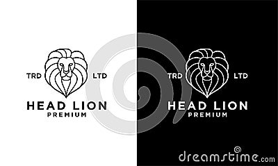 Lion head line vector logo Stock Photo