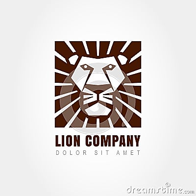 Lion head logo template, symbol of strength, power, guard and se Vector Illustration