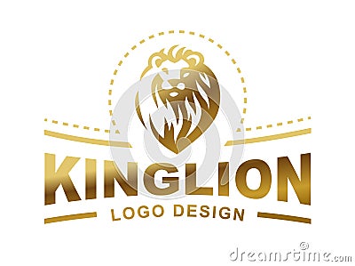 Lion head logo - vector illustration, emblem design Vector Illustration