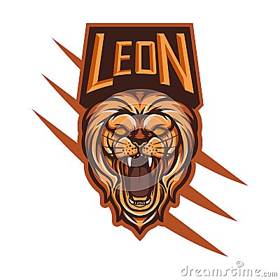 Lion Head Mascot for Esports Logo Vector Illustration