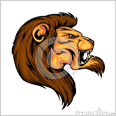 Lion head mascot - vector illustration for sport Vector Illustration