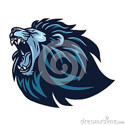 Lion Head Roaring Logo Vector Mascot Design Vector Illustration