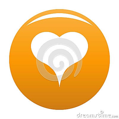 Lion Heart icon vector orange Vector Illustration