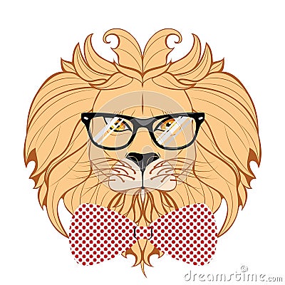 Lion Hipster Vector Illustration