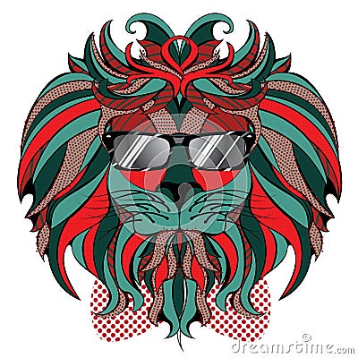 Lion Hipster Vector Illustration