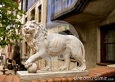Lion of the Hunderwasser House Stock Photo
