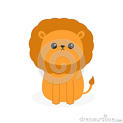 Lion icon. Cute cartoon funny character. Baby animal Vector Illustration