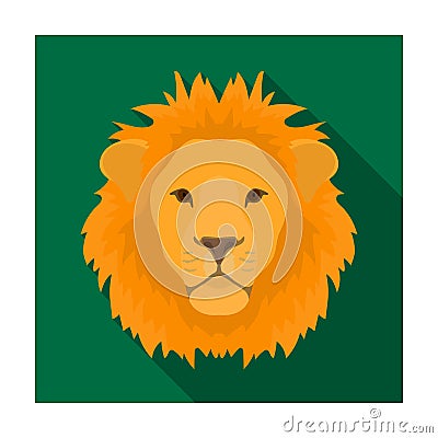 Lion icon in flat style isolated on white background. Realistic animals symbol stock vector illustration. Vector Illustration