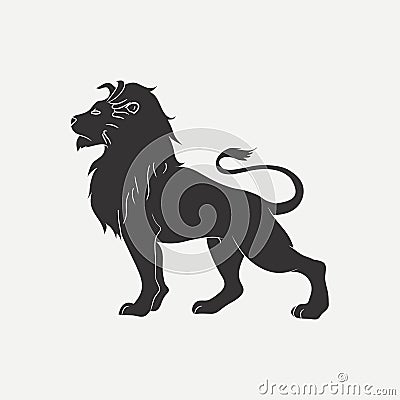 Lion icon. Wild animal. Template logo or emblem. Vector. Vector Illustration