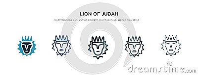 Lion of judah icon in different style vector illustration. two colored and black lion of judah vector icons designed in filled, Vector Illustration