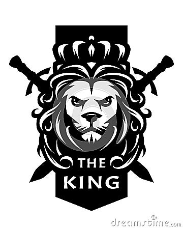 Lion king symbol, logo, emblem. Vector illustration. Vector Illustration