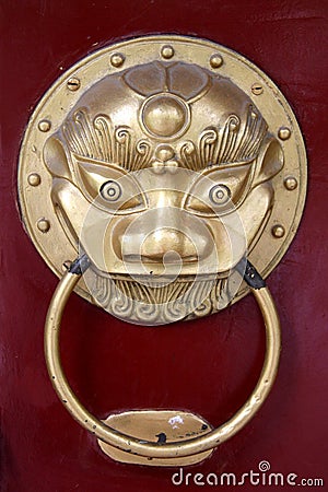 Lion knocker Stock Photo