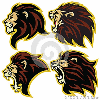 Lion Logo Mascot Collection Premium Set Vector Design Template Vector Illustration