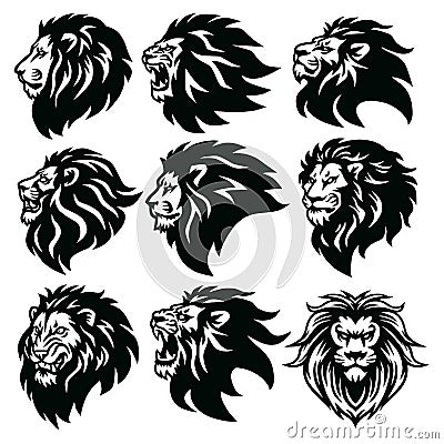 Lion Logo Set. Premium Design Collection. Vector Illustration Vector Illustration