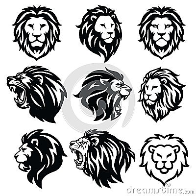 Lion Logo Set. Premium Design. Vector Illustration Vector Illustration