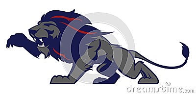 Lion mascot, colored version. Great for sports logos & college team mascots. Vector Illustration