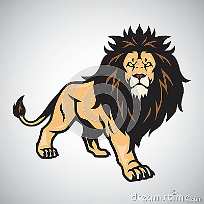 Lion Mascot Standing. Vector Illustration Design Vector Illustration