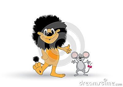 Lion and mouse Stock Photo