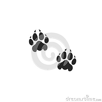 Lion paw print. Wild animal Vector Illustration