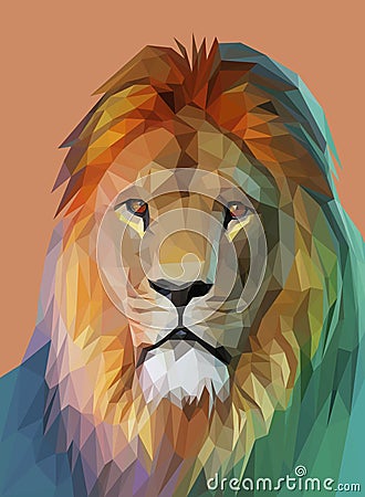 Lion portrait. Low poly design. Vector eps10 Vector Illustration