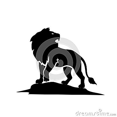 Lion roar silhouette illustration vector Vector Illustration