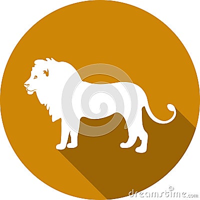 Lion round icon Vector Illustration