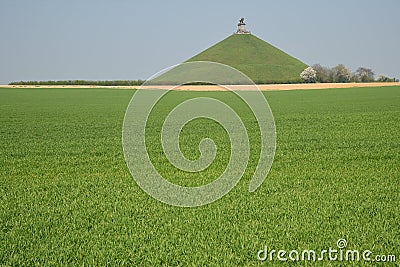 Lion`s mound Battlefield monument at Waterloo. Belgium. Stock Photo