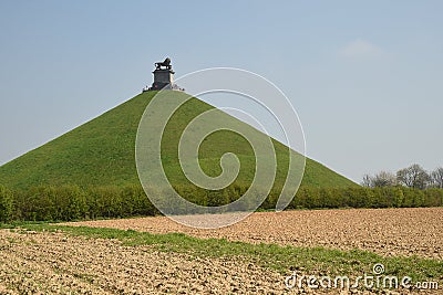 Lion`s mound Battlefield monument at Waterloo. Belgium. Stock Photo