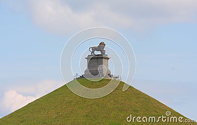 The Lion's Mound of Waterloo Stock Photo