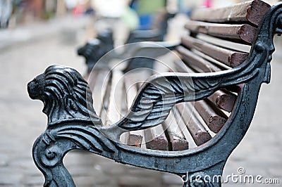 Lion shaped benches Stock Photo