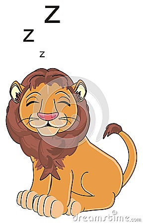 Lion sit and sleep Stock Photo