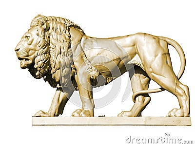 Lion statue 3, gold Stock Photo