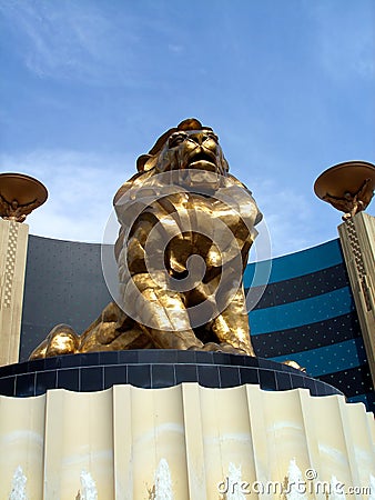 Lion statue, MGM Grand, Las Vegas Editorial Stock Photo