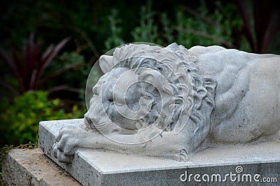 Lion Stone Statue Stock Photo