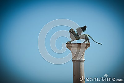 Lion, symbol of Venice. Stock Photo