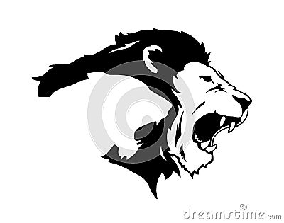 Lion tiger roaring head Vector Illustration