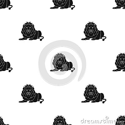 A lion, a wild and ferocious predator. Leo, the king of beasts single icon in black style vector symbol stock Vector Illustration