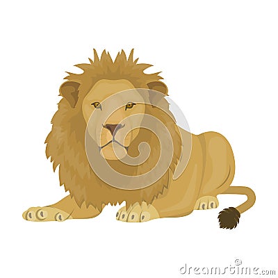 A lion, a wild and ferocious predator. Leo, the king of beasts single icon in cartoon style vector symbol stock Vector Illustration