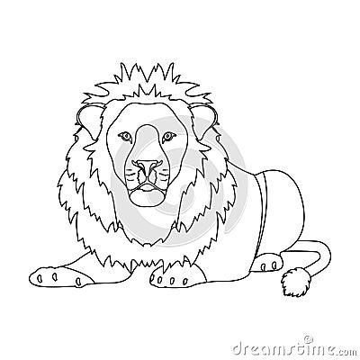 A lion, a wild and ferocious predator. Leo, the king of beasts single icon in outline style vector symbol stock Vector Illustration